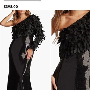 Sequin Appliqué One-Shoulder Single Long Sleeve Gown
SHO by Tadashi Shoji